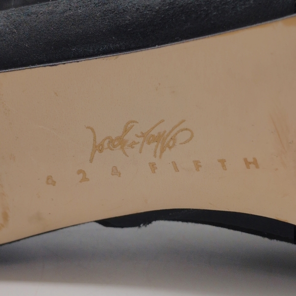 Lord & Taylor sz 8 Elegant Black Lace-Up Ankle Boots Fanders 424 Fifth - Picture 8 of 10